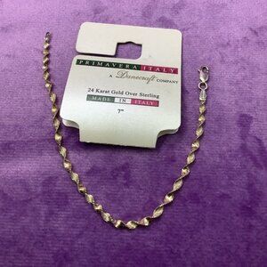 Vintage 24kt gold over Sterling bracelet